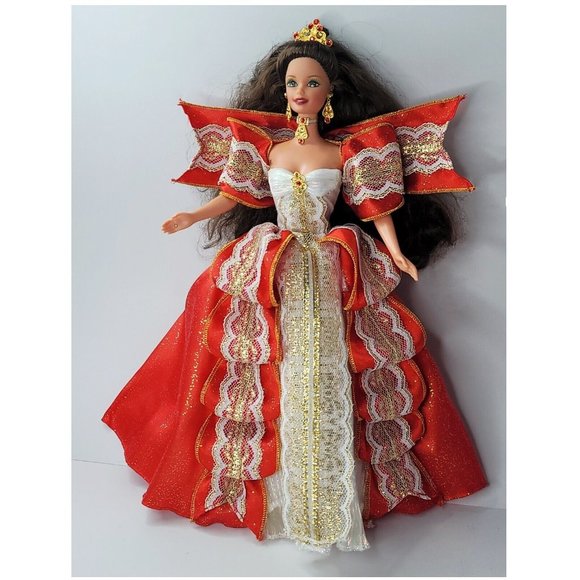 Beautiful Brunette Barbie 1997 Happy Holidays doll Fully dressed. No flaws - Picture 9 of 12